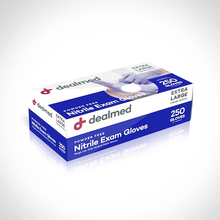 Dealmed Disposable Gloves, 3 mil Palm, Nitrile, Powder-Free, XL, 2500 PK, Blue/Violet 787590